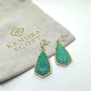 Kendra Scott drop earrings sea green stone